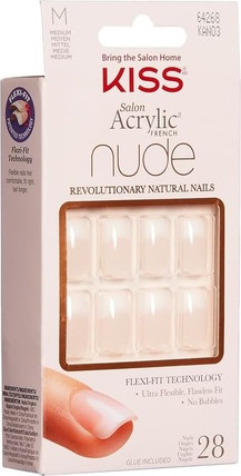 Искусственные ногти Kiss The Sky KISS Salon Acrylic French Nude Collection Кашемир Средняя Длина Накладные Ногти