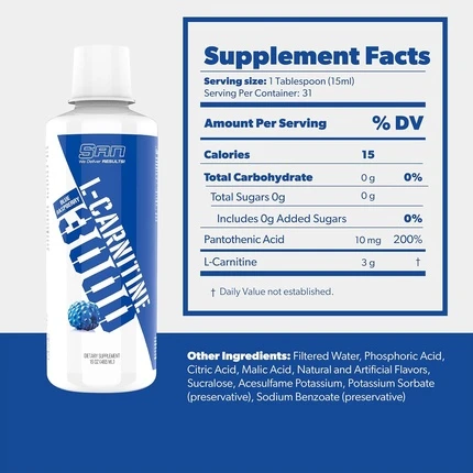 Жидкая добавка Sany San Nutrition L-Carnitine 3000 Blue Raspberry