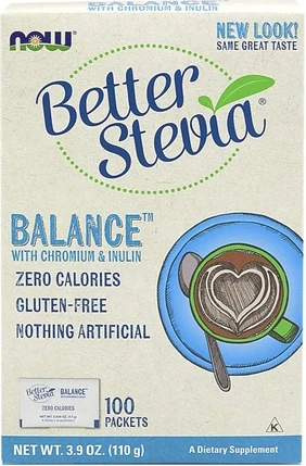 Подсластитель Now Foods Better Stevia Balance с инулином и хромом