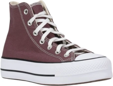 Фиолетовые тканевые кроссовки на платформе Converse