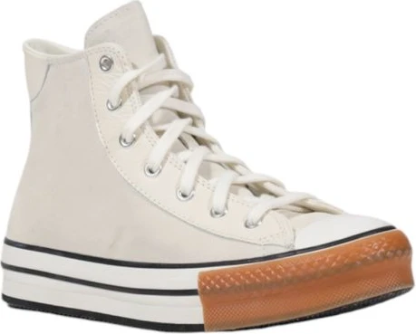 Кеды Converse из натуральной кожи кремового цвета с высоким голенищем