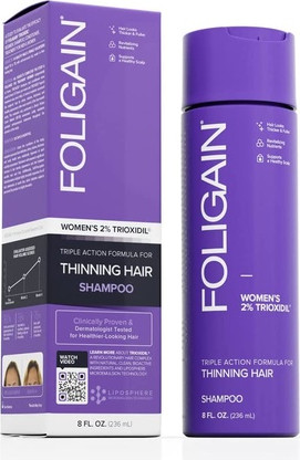 Шампунь Foligain для стимуляции роста волос для женщин с 2% Триoксидилом - Против выпадения волос