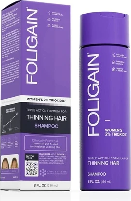 Шампунь Foligain для стимуляции роста волос для женщин с 2% Триoксидилом - Против выпадения волос