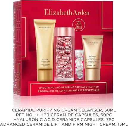Elizabeth Arden Smooth, Repair & Firm Retinol + HPR Ceramide Капсулы Подарочный Набор из 4 предметов