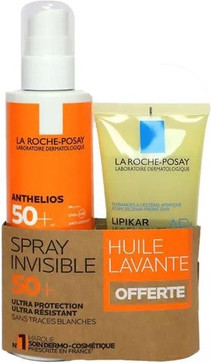 Набор для защиты от солнца La Roche-Posay Anthelios Невидимый Спрей Spf50 Lipikar Очищающее Масло