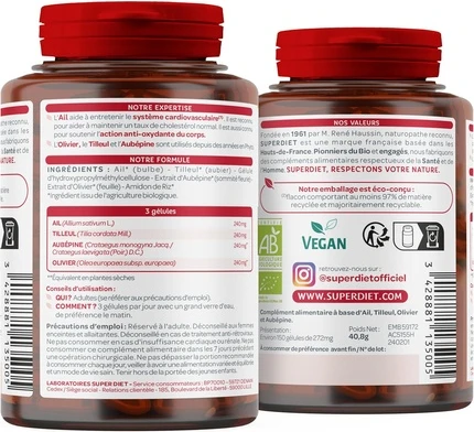 Витаминная сыворотка Superdiet Organic Cardiovascular Quartet «Сердце и кровообращение» Чеснок и Липа