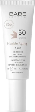 Флюид Babe HealthyAging+ SPF 50 для лица Восстанавливает и Улучшает Эластичность и Сияние Кожи Быстро Впитывается