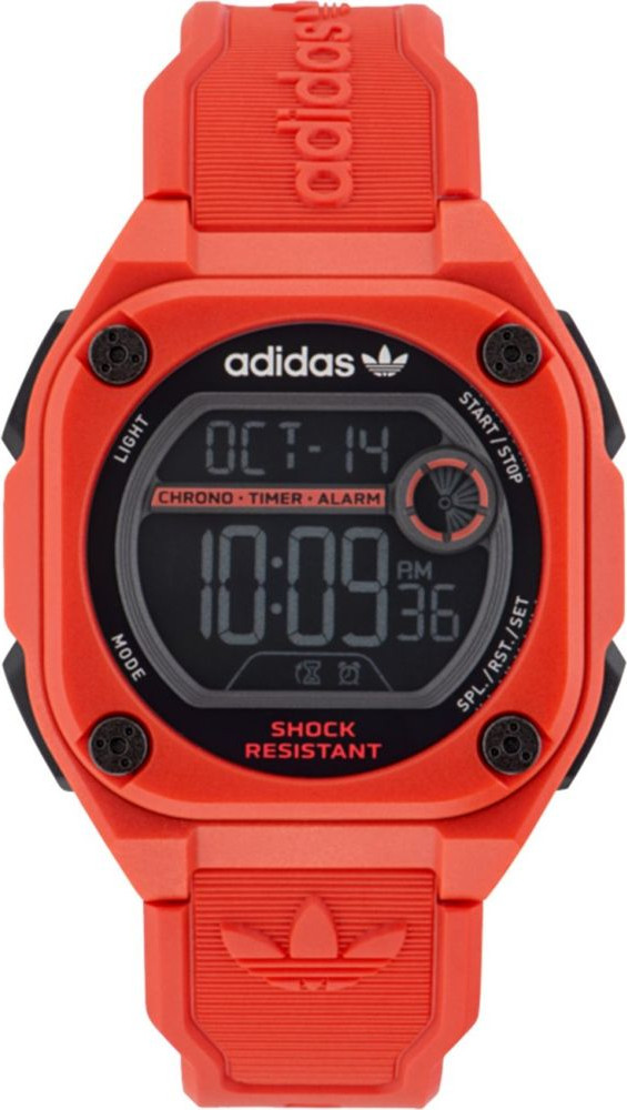 Красные резиновые цифровые часы Adidas
