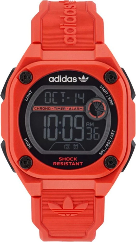 Красные резиновые цифровые часы Adidas