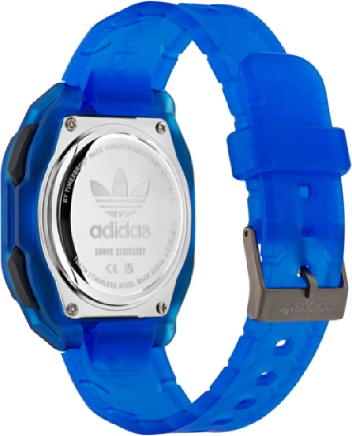 Синие резиновые спортивные часы Adidas