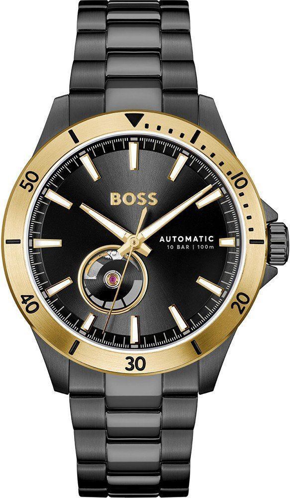 Черные часы Hugo Boss из нержавеющей стали