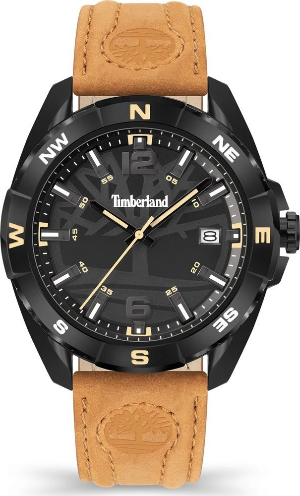 Коричневые кожаные часы Timberland