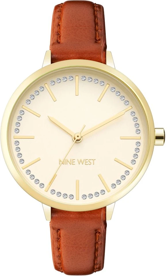 Коричневые кожаные часы Nine West