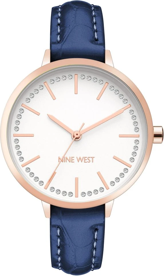 Синие кожаные часы Nine West