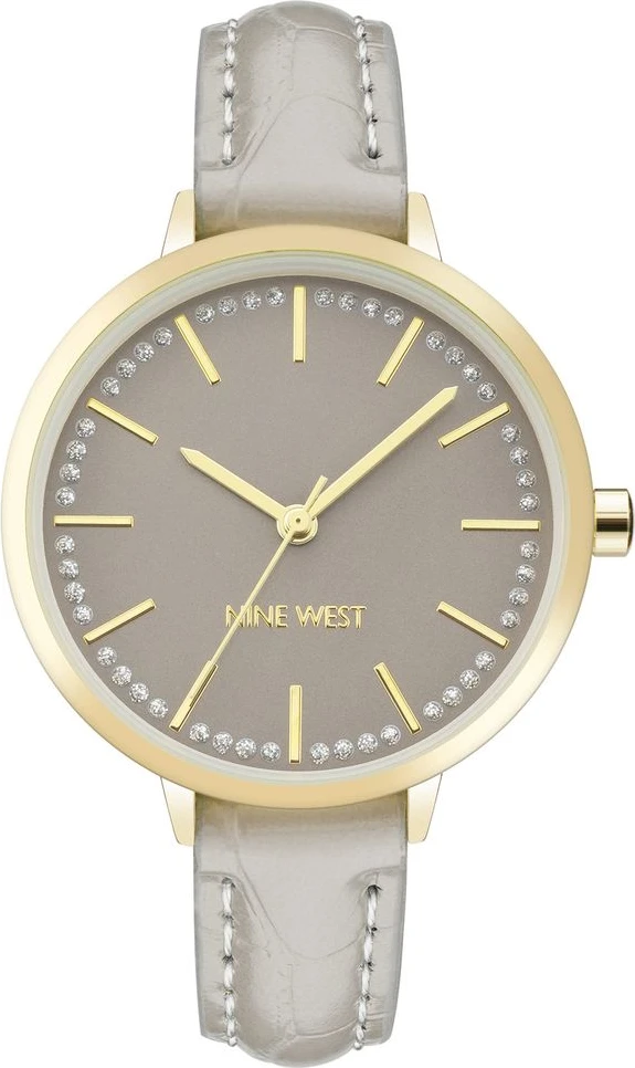 Часы Nine West серые кожаные классические