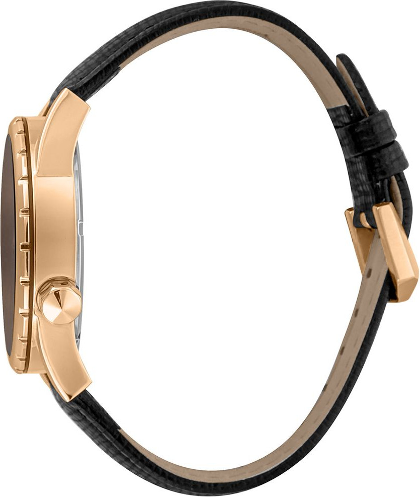 Just Cavalli Black Leather Dress Watch