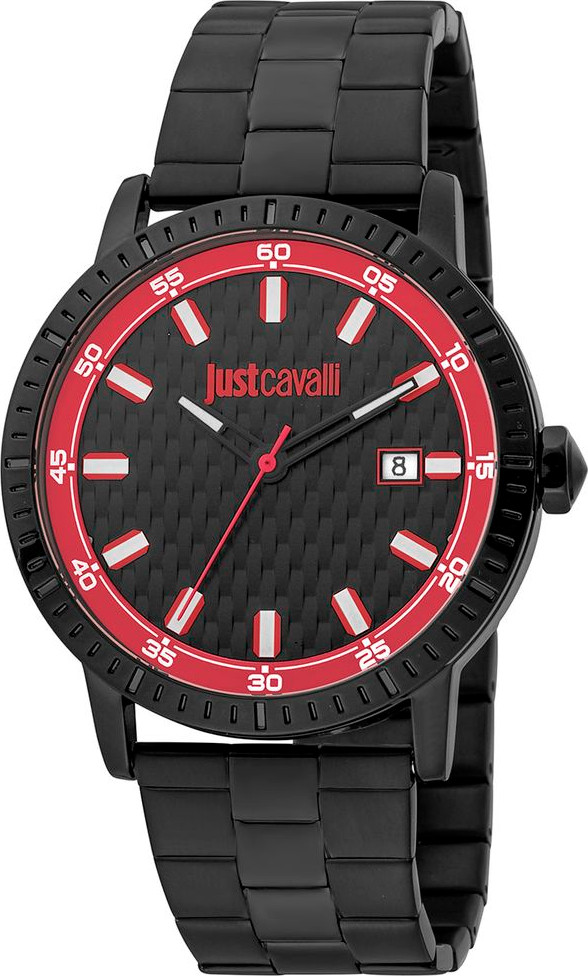 Just Cavalli Черные часы для деловых встреч из нержавеющей стали
