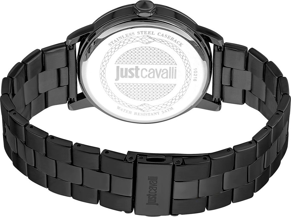Just Cavalli Черные часы для деловых встреч из нержавеющей стали