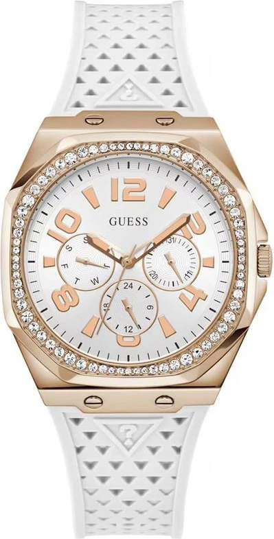 Белые женские кварцевые наручные часы GUESS