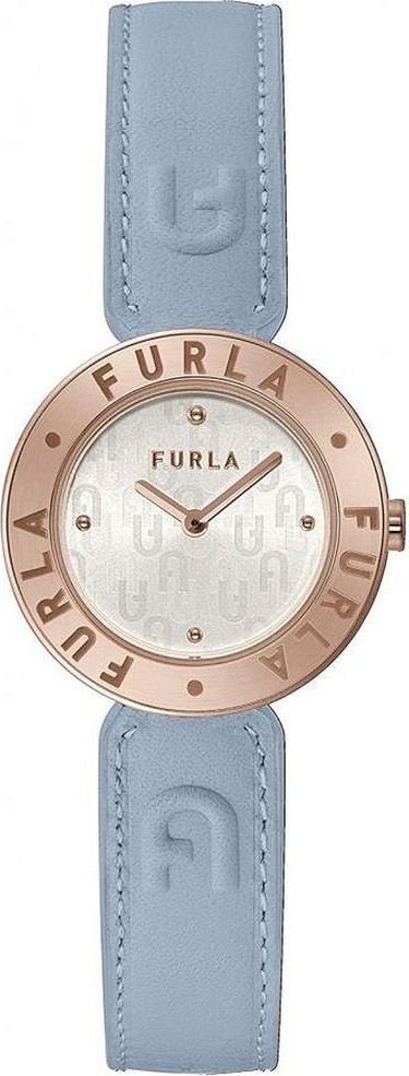 Синие кожаные наручные часы Furla