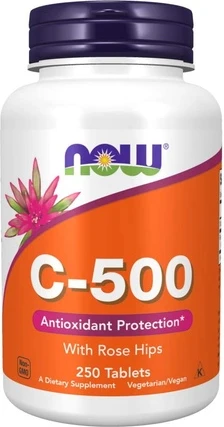 Витаминная Таблетка Now Foods C-500 с Шиповником