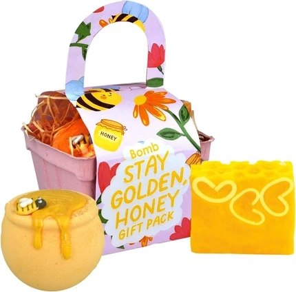 Набор для душа и ванны Подарочная коробка Bomb Cosmetics Stay Golden Honey Punnet