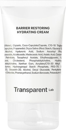 Увлажняющий восстанавливающий барьер крем для лица Transparent Labs
