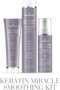 Набор по уходу за волосами Medavita Keratin Miracle Сглаживающий Комплект Шампунь Маска Спрей