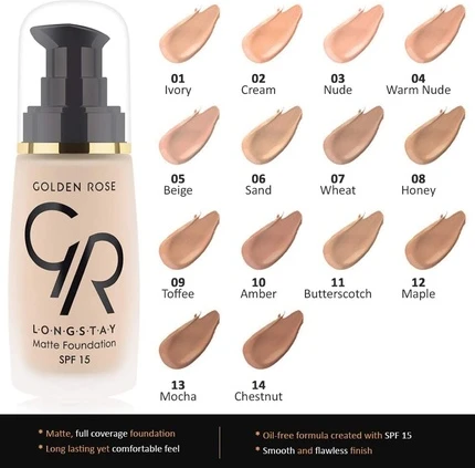 Тональная основа Foundation Golden Rose Longstay Matte Foundation