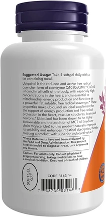 Мягкие капсулы Now Foods Высокая биодоступность CoQ10