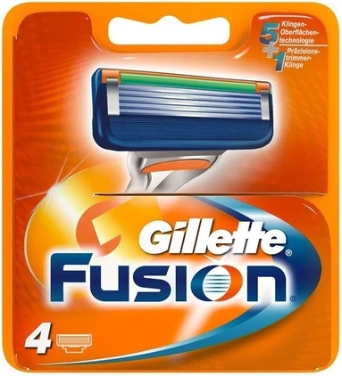Лезвия для бритвы Gillette Fusion - Упаковка из 4 штук