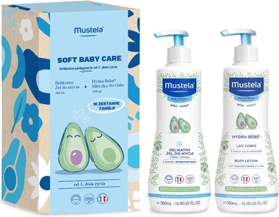 Набор: Мягкий очищающий гель и Молочко для тела Mustela