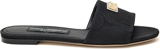 Черные тапочки Dolce & Gabbana из полиэстера
