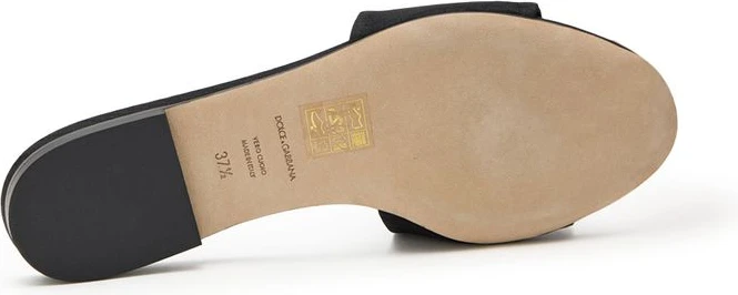 Черные тапочки Dolce & Gabbana из полиэстера
