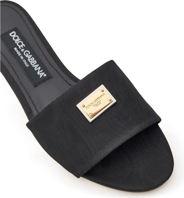 Черные тапочки Dolce & Gabbana из полиэстера