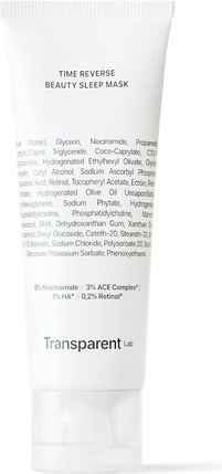 Маска для сна Time Reverse Beauty, ночная антивозрастная маска, Transparent Labs