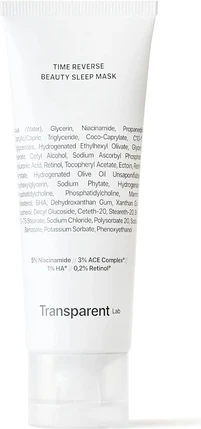 Маска для сна Time Reverse Beauty, ночная антивозрастная маска, Transparent Labs