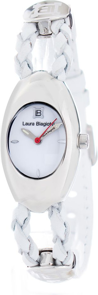 Белые кожаные элегантные часы Laura Biagiotti