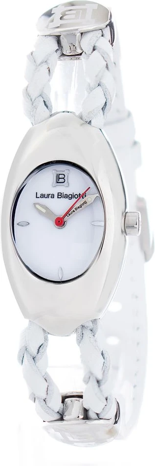 Белые кожаные элегантные часы Laura Biagiotti
