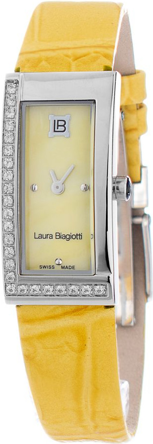 Laura Biagiotti Часы с кожаным ремешком желтого цвета