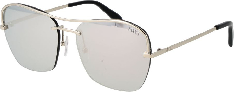 Серебряные металлические солнцезащитные очки Emilio Pucci