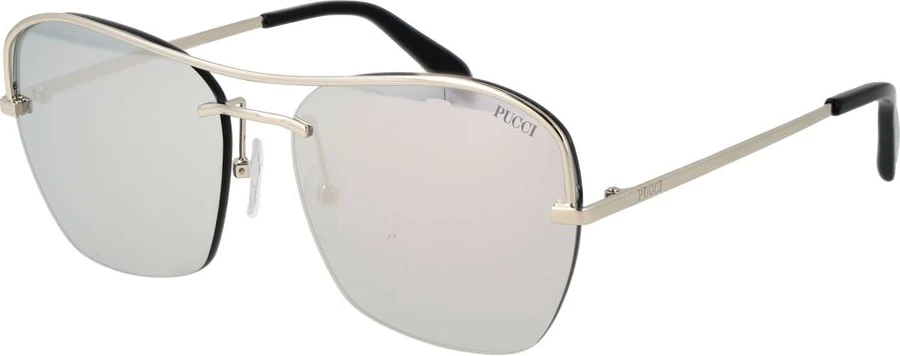 Серебряные металлические солнцезащитные очки Emilio Pucci