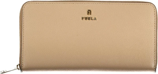 Бежевый кожаный кошелек Furla