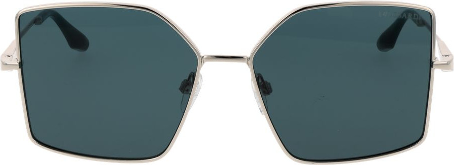 Серебряные металлические солнцезащитные очки Trussardi