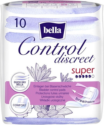 Bella Control Discreet Super Hygiene Pads for Light Bladder Weakness