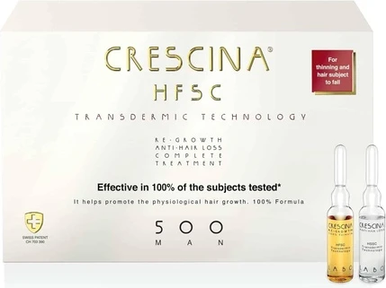 Комплекс ампул Crescina HFSC Transdermic Technology для восстановления роста волос и против выпадения волос для мужчин