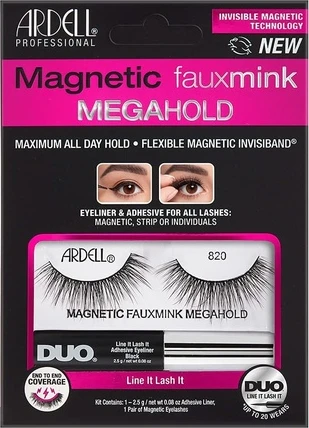 Ardell Magnetic Fauxmink MegaHold Жидкая подводка и Ресницы 820 Искусственный мех