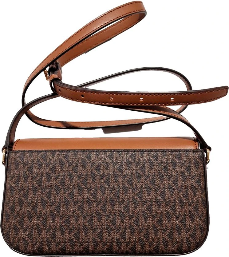Коричневая кожаная сумка через плечо Michael Kors