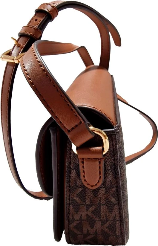 Коричневая кожаная сумка через плечо Michael Kors