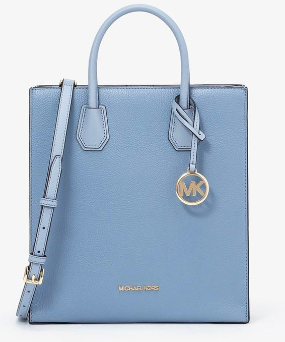 Синяя кожаная сумка Michael Kors
